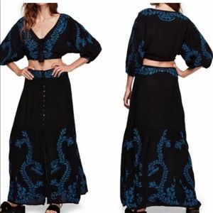 Free People Embroidered Skirt Set 12 NWT